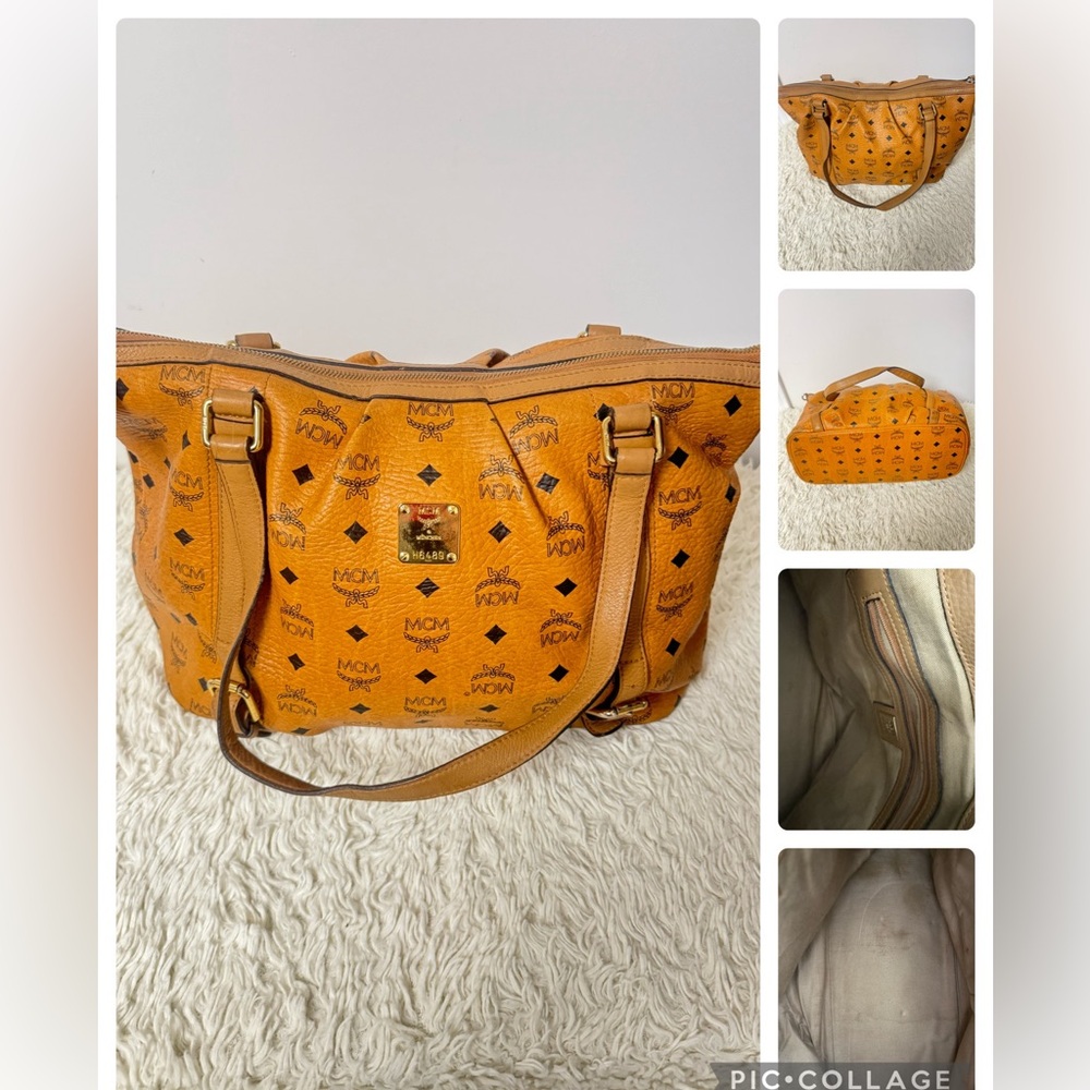 MCM Women's Cognac Leather Tote Bag